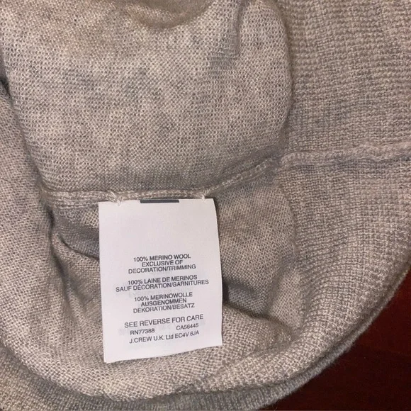 J.CREW Tippi Sweater With Embroidered red Lips S gray soft light Merino Wool - Picture 5 of 6